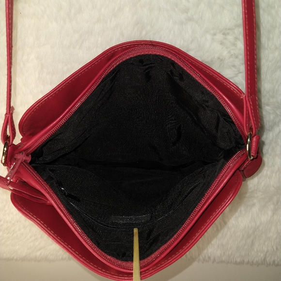 Samantha Scott Red Small Leather Crossbody Shoulder Purse Pocketbook - Picture 7 of 11